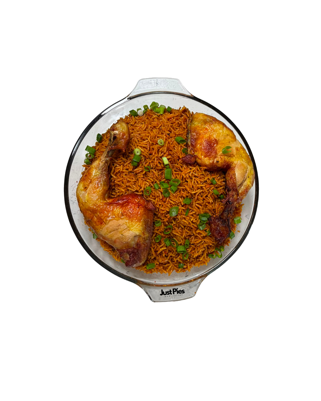 Nigerian jollof rice with grilled chicken